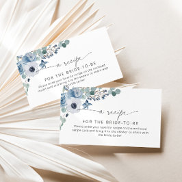 Informações Inserto de cartão de receita floral azul poeirento