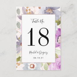 Informações Lilac Blooms | Cartão de Número de Tabela Personal