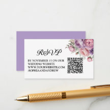 Lindo Cartão de Resposta para Casamento Floral com