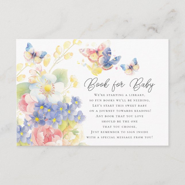 Informações Livro de Jardinagem de Borboleta para Cartão de Re (Frente)