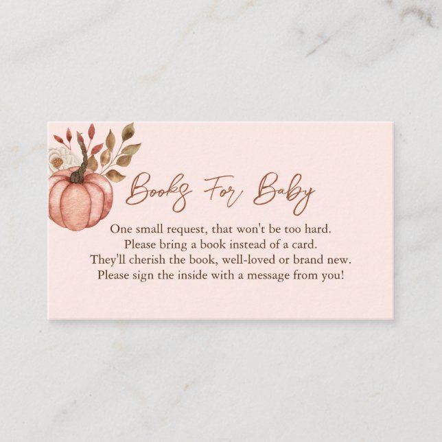 Informações Livros de Abóbora de Outono para Cartão de Recepto (Frente)