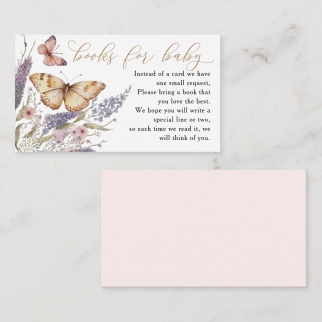 Informações Livros de borboletas pequenas para cartão de gabin (Frente/Verso)