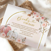 livros de chá de bebê Boho Pumpkin para cartão de