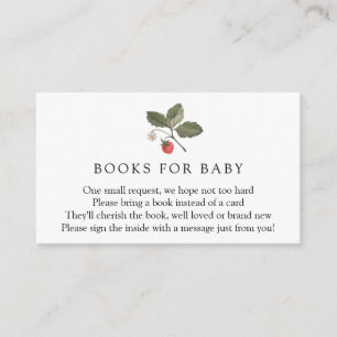 Informações Livros de Morango para Cartão de Recepção de Bebê