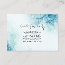 Informações Livros em Azul Aquarela para Cartão de Bebê