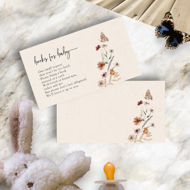 Informações Livros Florais Para Cartão De Receptáculo Para Beb (Boho Floral Books For Baby Enclosure Card by Painted Paperie
)