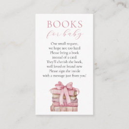 Informações Livros para Bebê com Laço Rosa - cartão de inserçã
