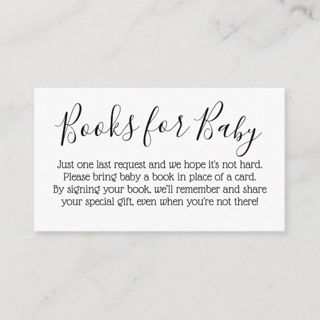 Informações Livros Para Cartão De Bebê (Frente)