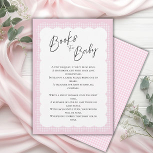 Informações Livros para o Cartão de Receptáculo de Gingham Ros