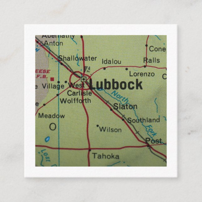 Informações Lubbock, movemos um novo cartão de endereço (Frente)