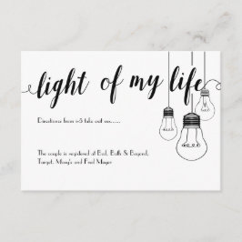 Informações Luz de meu cartão de detalhes do casamento da vida