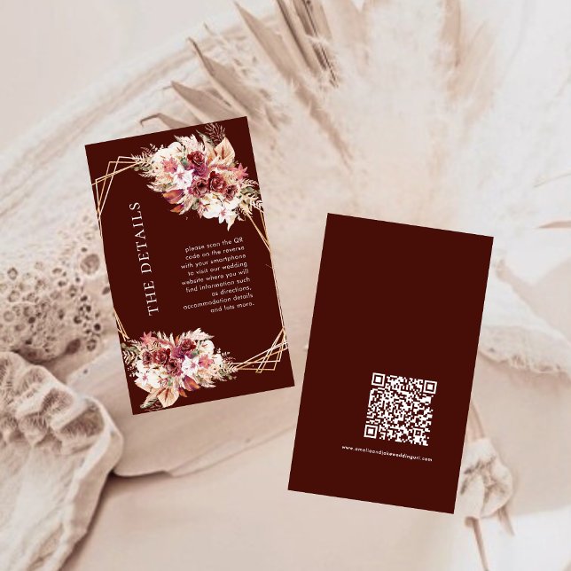 Informações Mini Cartão de Detalhes de Casamento em QR Code Te (Criador carregado)
