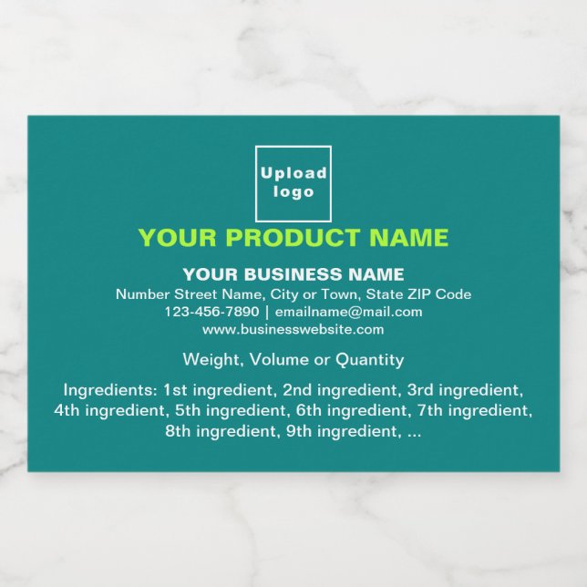 Informações mínimas sobre o produto em verde lacri (Rótulo Único)