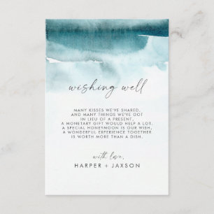 Informações Modern Watercolor   Cartão para Desejo de Casament