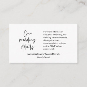 Informações Nossos detalhes de casamento, site, RSVP, Cartão d