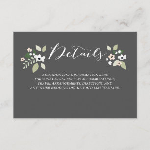 Informações O prado floresce cartão de detalhes