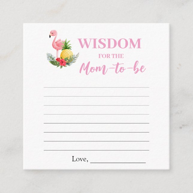 Informações Orações Tropicais de Flamingo por Cartão de Chá de (Frente)