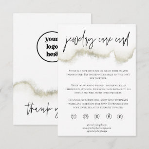 Informações Ordem do Cartão de Assistência a Joias Dourada Ins