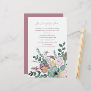Informações para convidados de flores pintadas rom