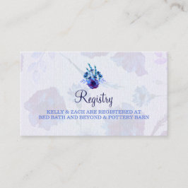 Informações Peppy Blue Poppies Cartão de Registro de Casamento