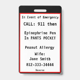 Informações Personalizadas da Etiqueta de Crachá d