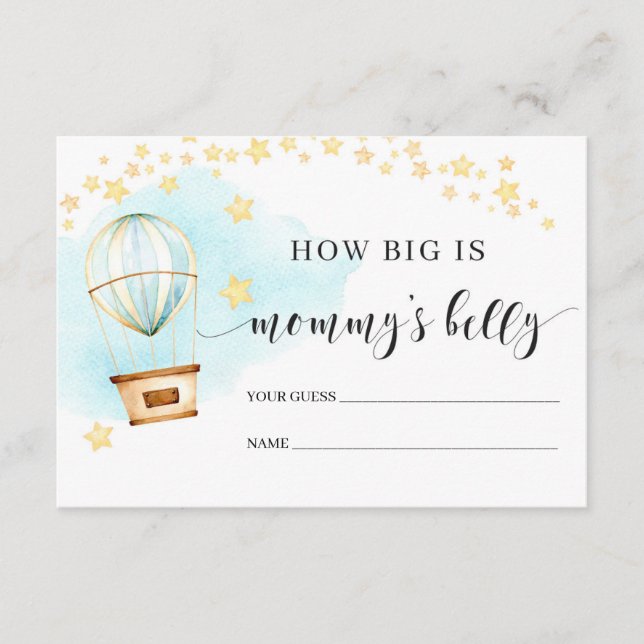 Informações Qual é o tamanho do balão de ar quente com cartão  (Frente)