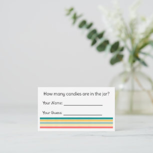 Informações Quantas Candies Estão No Jar? Cartão de informaçõe