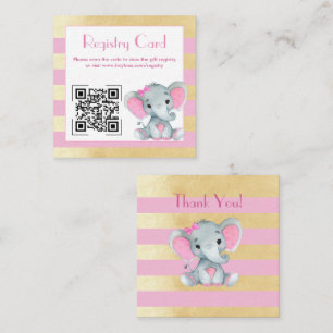 Informações Registro de Elefante Bebê Código QR Cartão Rosa Do