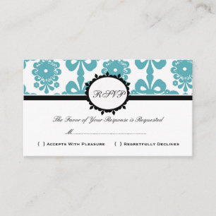 Informações RSVP Damask Vintage Cartão de Resposta de Casament