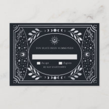 RSVP de Casamento de Cartão Tarot Elegante Silver