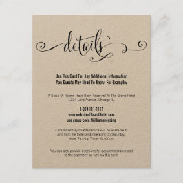 Informações Rustic Modern Nós Fazemos Script De Cartão De Deta