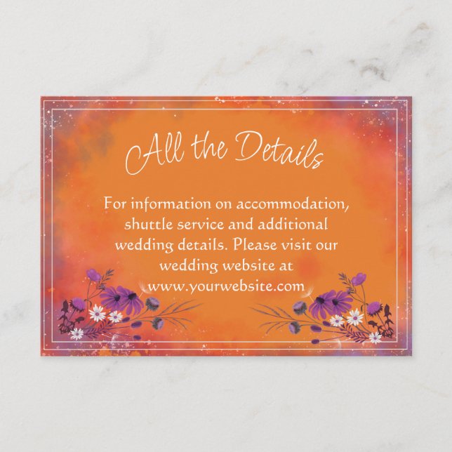 Informações Saffron Sky Wildflower - Cartão de engravidação (Frente)