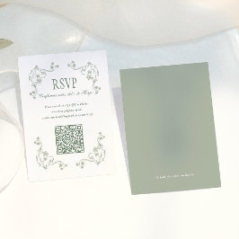 Informações Sage Verde Floral Vintage Cartão de Confirmação de
