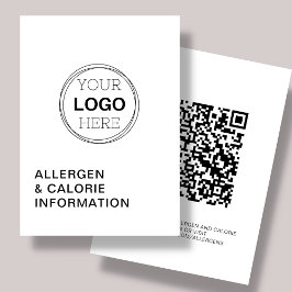 Informações sobre alergia caloria Logotipo QR Code