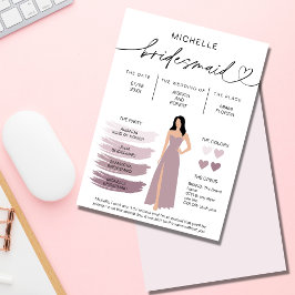 Informações sobre Bridesmaid Cartão de identidade 