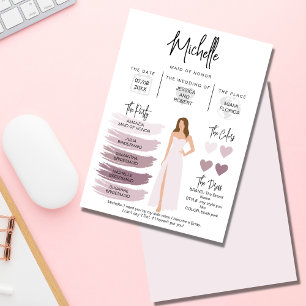 Informações sobre Bridesmaid Cartão de identidade 