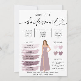 Informações sobre Bridesmaid Cartão de identidade 