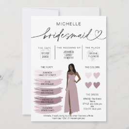 Informações sobre Bridesmaid Cartão de identidade 