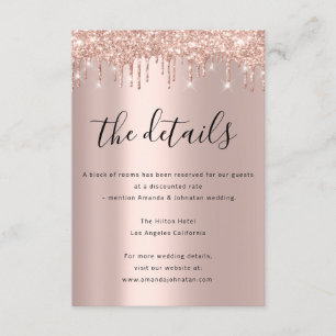 Informações sobre detalhes de casamento do cartão