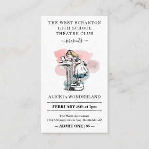 Informações Tíquetes de admissão de teatro - Cartão de visita 