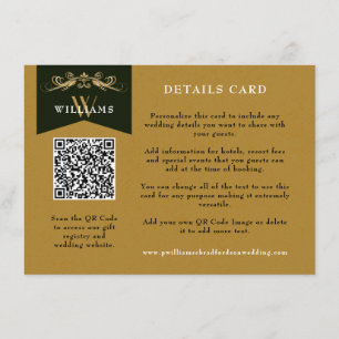 Informações Vintage Chic Dourado Código QR - Inserir Cartão de