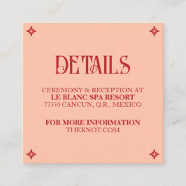 Informações Votos Vibrantes: Cartão de Detalhes de um Casament