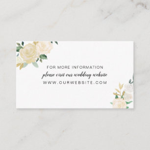 Informações White Floral Wreath Casamento Web ou Cartão de Inf