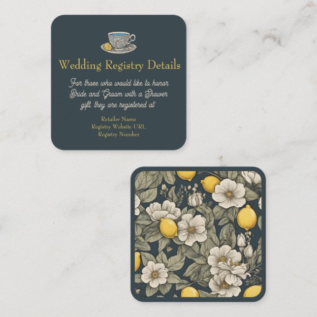 Informações Zest Deseja Cartão de Gabinete do Registro de Limã (Frente/Verso)