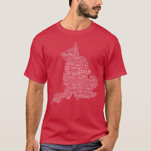 Inglaterra Slang British Word Art Map T-Shirt