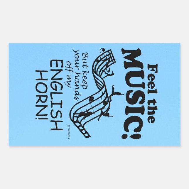 Inglês Horn Sente O Adesivo Retangular De Música (Frente)