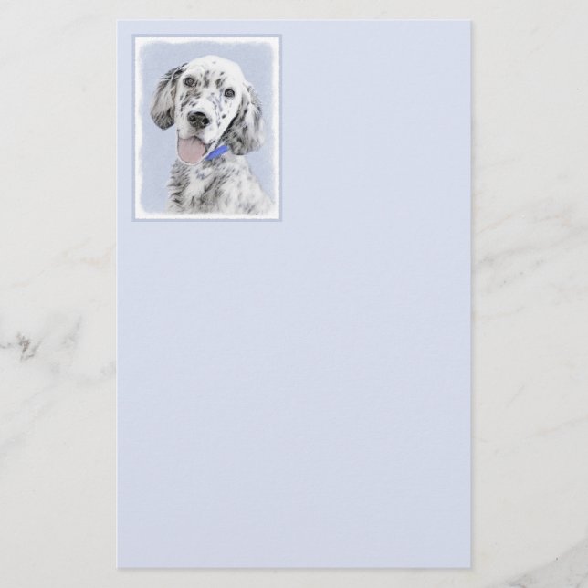 Inglês Setter Blue Belton pintando arte canina (Frente)