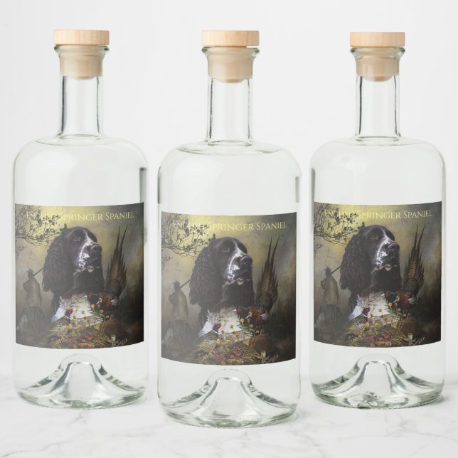 Inglês Springer Spaniel com faisão (Garrafas)