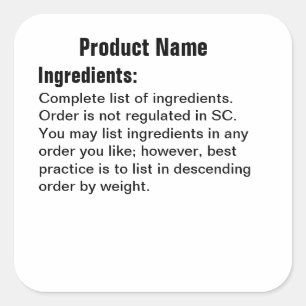 Ingredientes apenas Etiqueta de Vinheta de Lei de