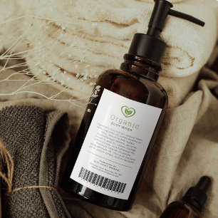 Ingredientes de beleza e rótulo de código de barra